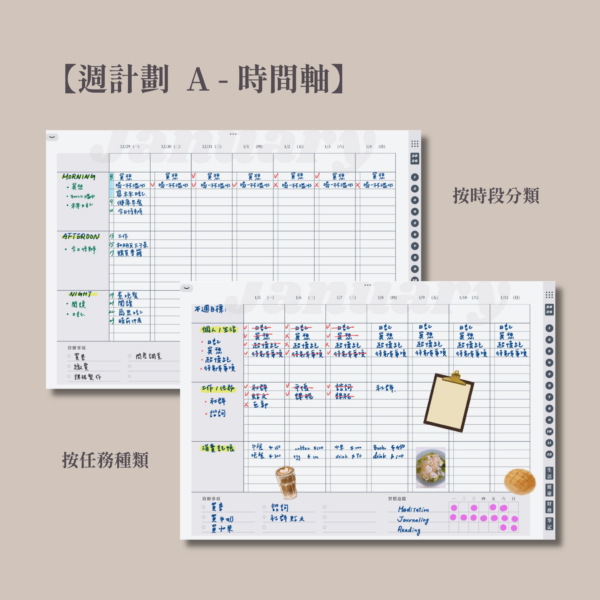 【2026電子手帳】農曆/節氣/節日 | 時間軸 - 週計劃A | 一日一頁/感恩顯化日記：圖片 3
